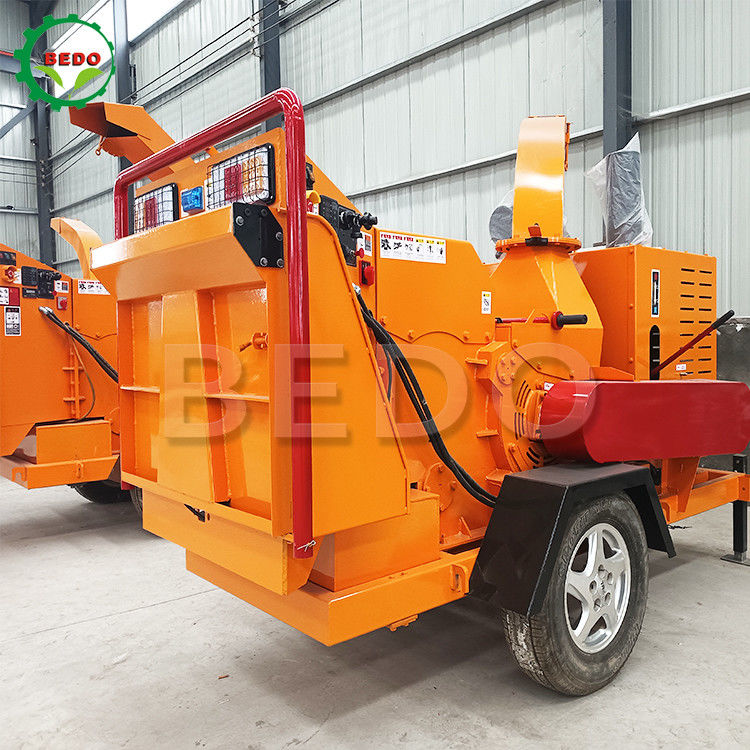 Mobile Garden 55HP Diesel Wood Chipper Machine Chi nhánh Shredder Điện khởi động Thiết bị lâm nghiệp