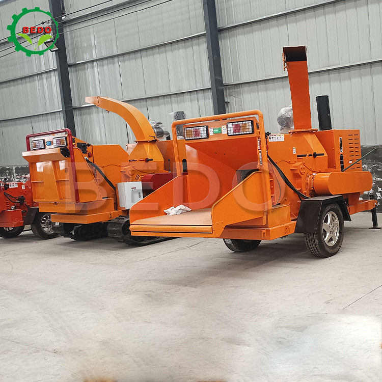 Mobile Garden 55HP Diesel Wood Chipper Machine Chi nhánh Shredder Điện khởi động Thiết bị lâm nghiệp