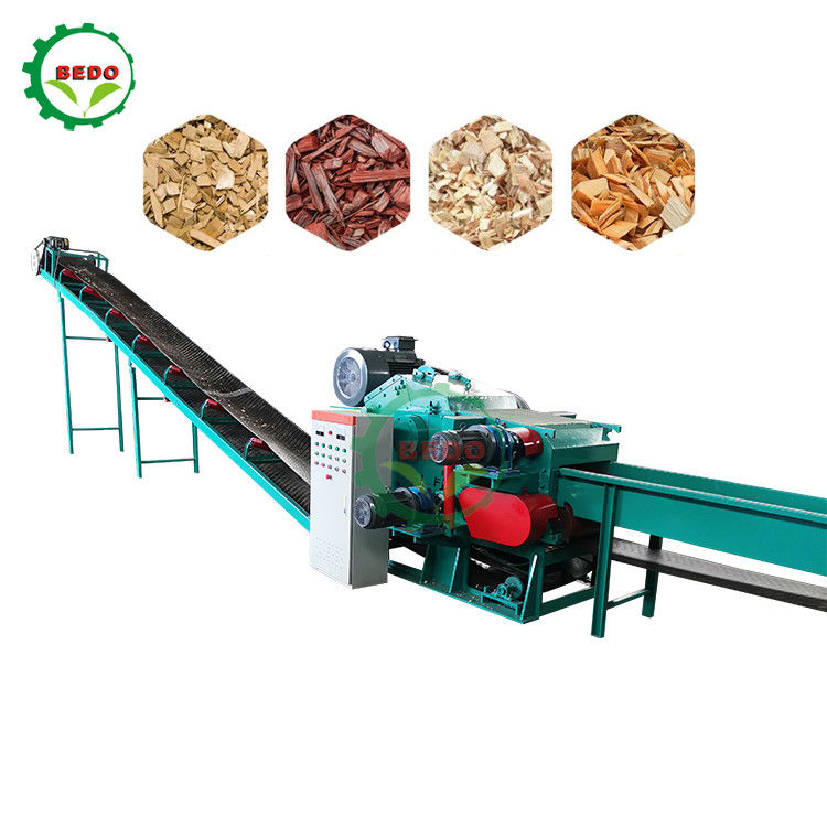 Máy làm chip gỗ tre điện 380V 8-10T / H Chipper loại trống công nghiệp