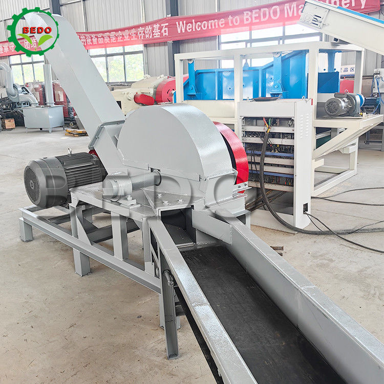 37kw tự cấp máy cắt gỗ 3-5t / h Capacity Drum Type Branch Shredder