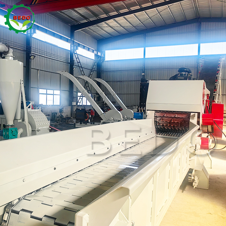 Động cơ thủy lực 2 chiếc Lưỡi dao Chipper gỗ có thể tùy chỉnh Máy cấp liệu băng tải Loại trống Máy hủy tài liệu công nghiệp