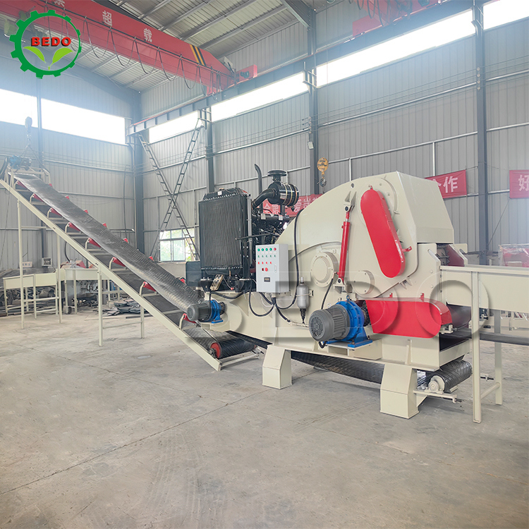Động cơ Diesel 235HP Máy băm gỗ được chứng nhận CE Máy hủy tài liệu loại trống công nghiệp