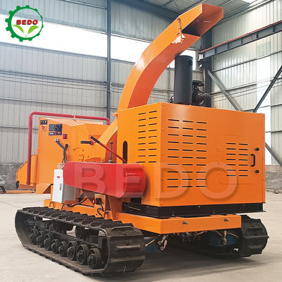 Crawler gỗ nhánh gỗ Chipper Shredder Máy động cơ diesel 102HP